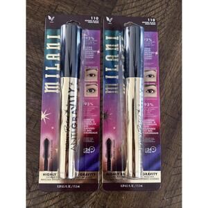 Lot Of 2 Milani Highly Rated Anti-Gravity Long Wear Mascara 0.41oz #110 Black